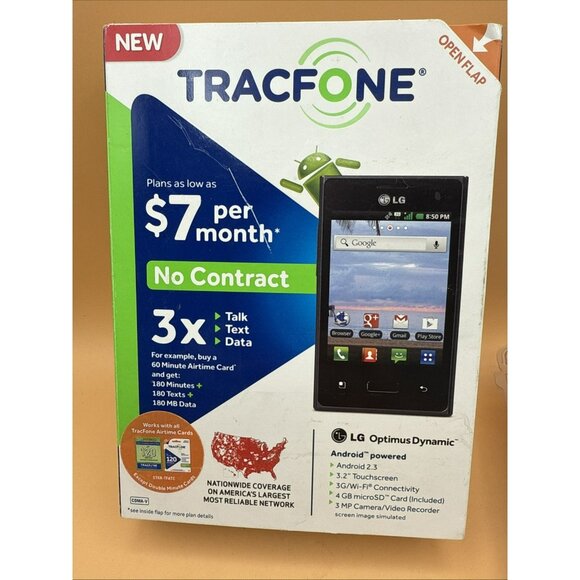 Tracfone LG Optimus Dynamic Android Smartphone NEW  Open Box - Picture 1 of 10
